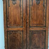 Double portes de placards en chene sculpté XX siècle