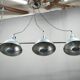 A.L.F. Firenze Italian Industrial Three-Light Chandelier, 1970s