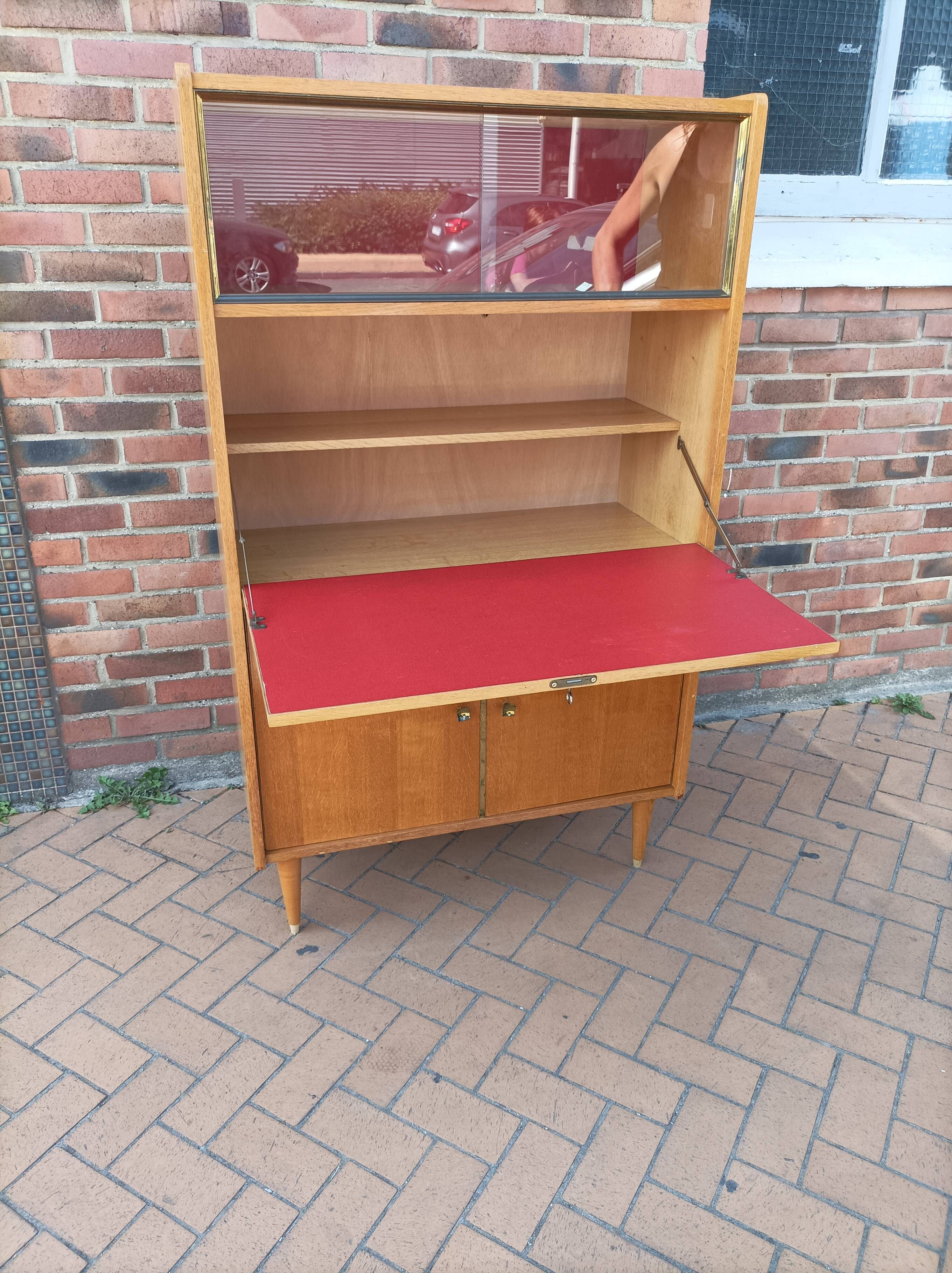 Old furniture secretary scandinavian showcase vintage wood