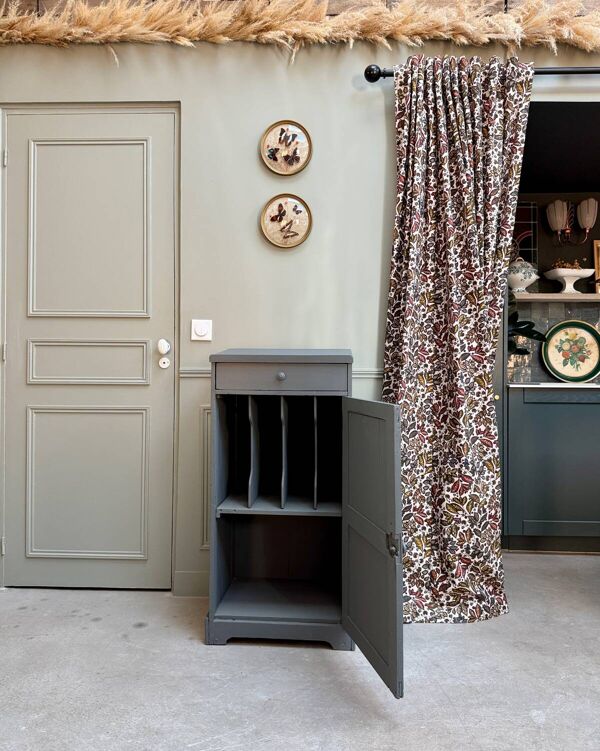 Meuble de métier, meuble à vinyles (rénové)