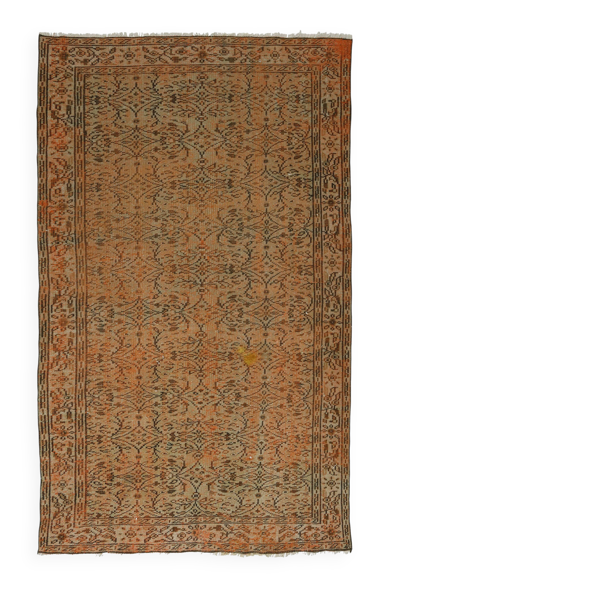 Vintage Turkish Carpet Floral Terracotta and Brown 260 x 158 cm