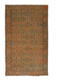 Tapis Turc Vintage Floral Terre Cuite et Brun 260 x 158 cm