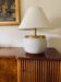 Monumental white ceramic and brass lamp base, italy 1970s