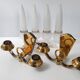 Pair of vintage bronze wall lamps house Libéros 1950