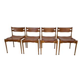 Montreal leather dining chairs by Frei Otto, Germany 1967, Set of 4
