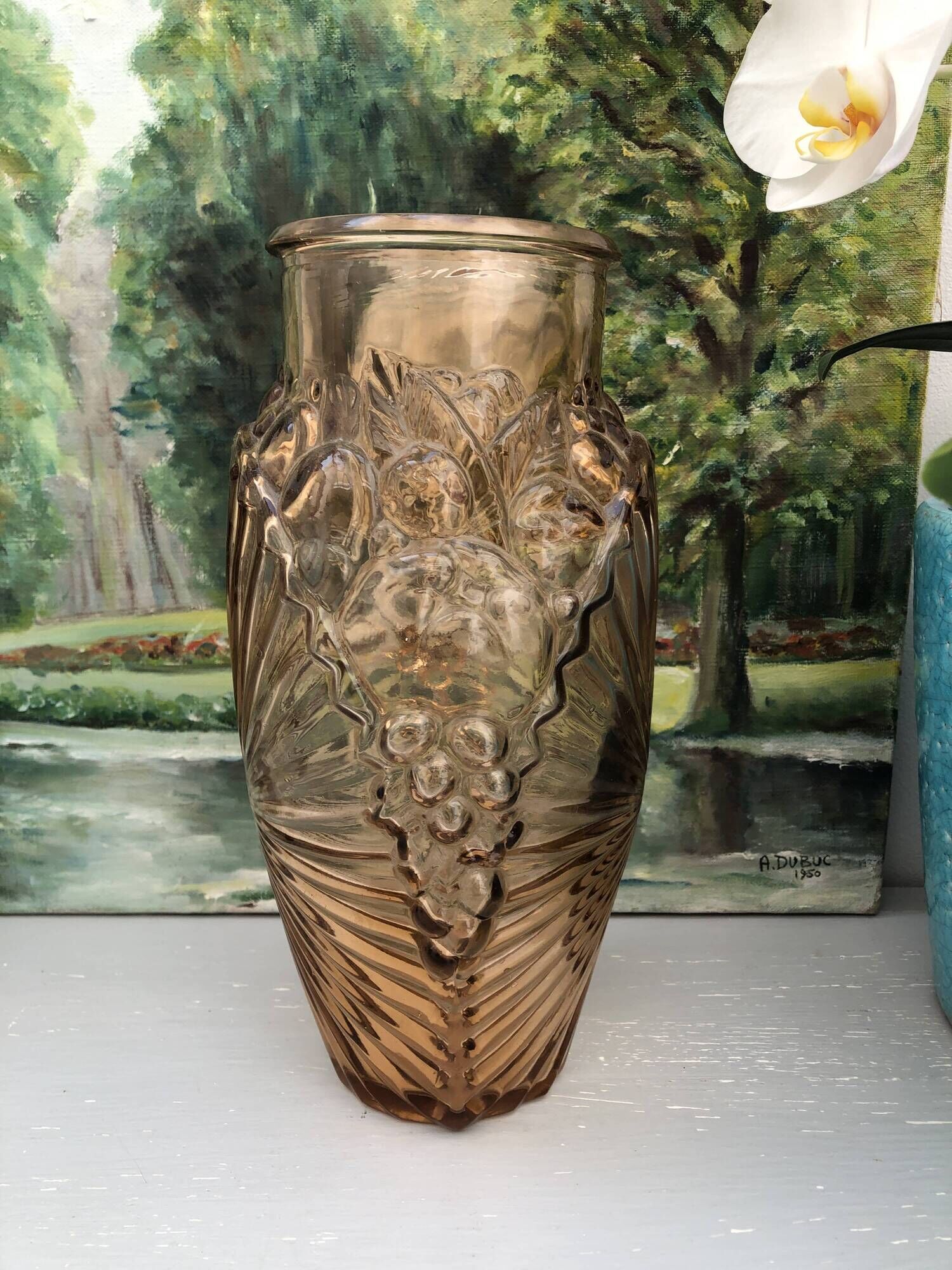Antique Art Deco Vase 1930 Souchon-Neuvesel "84 Bis" Rose Amber