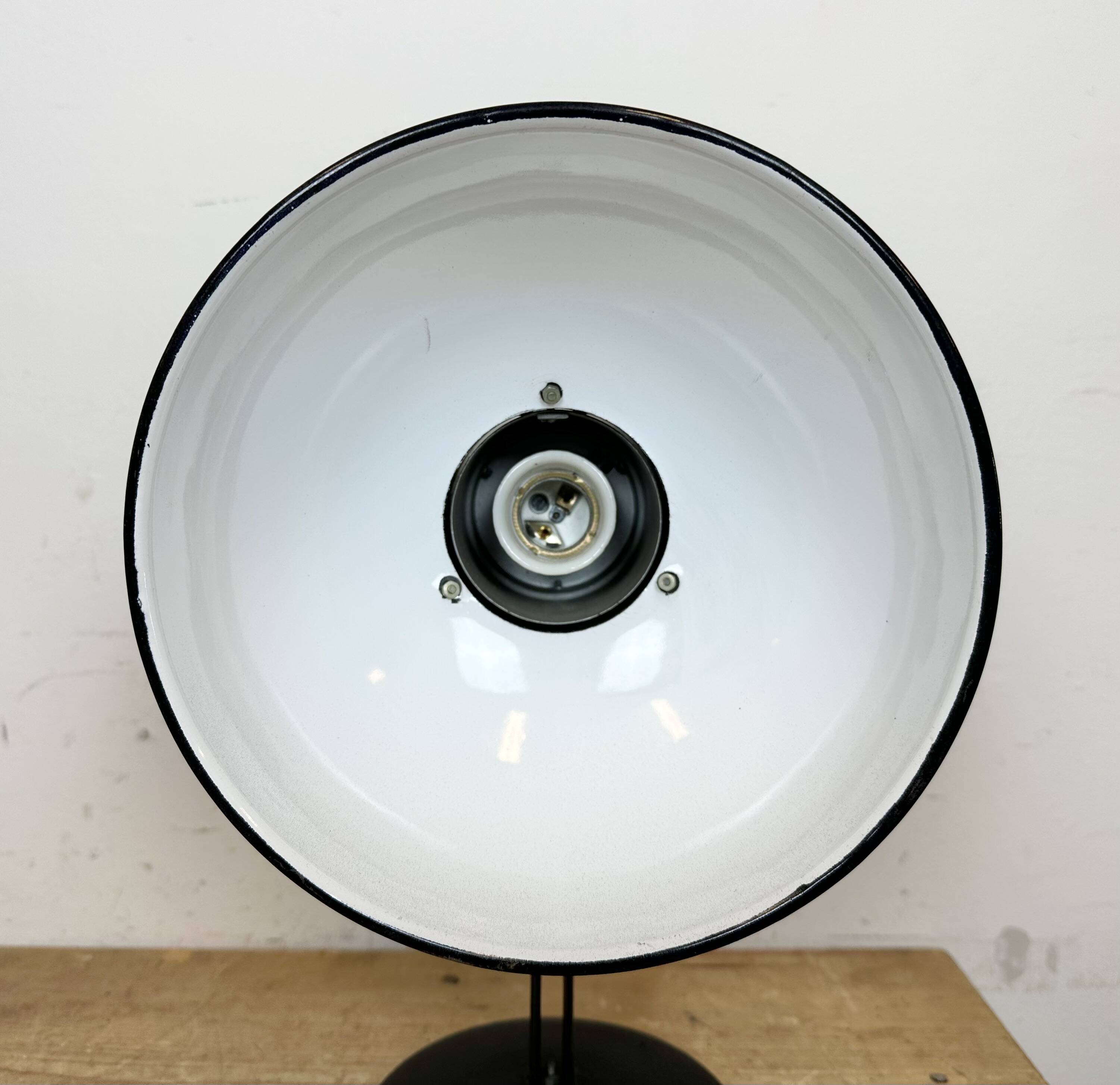 Vintage black enamel table photo lamp, 1950s