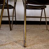 Lot of 4 metal and skai folding chairs