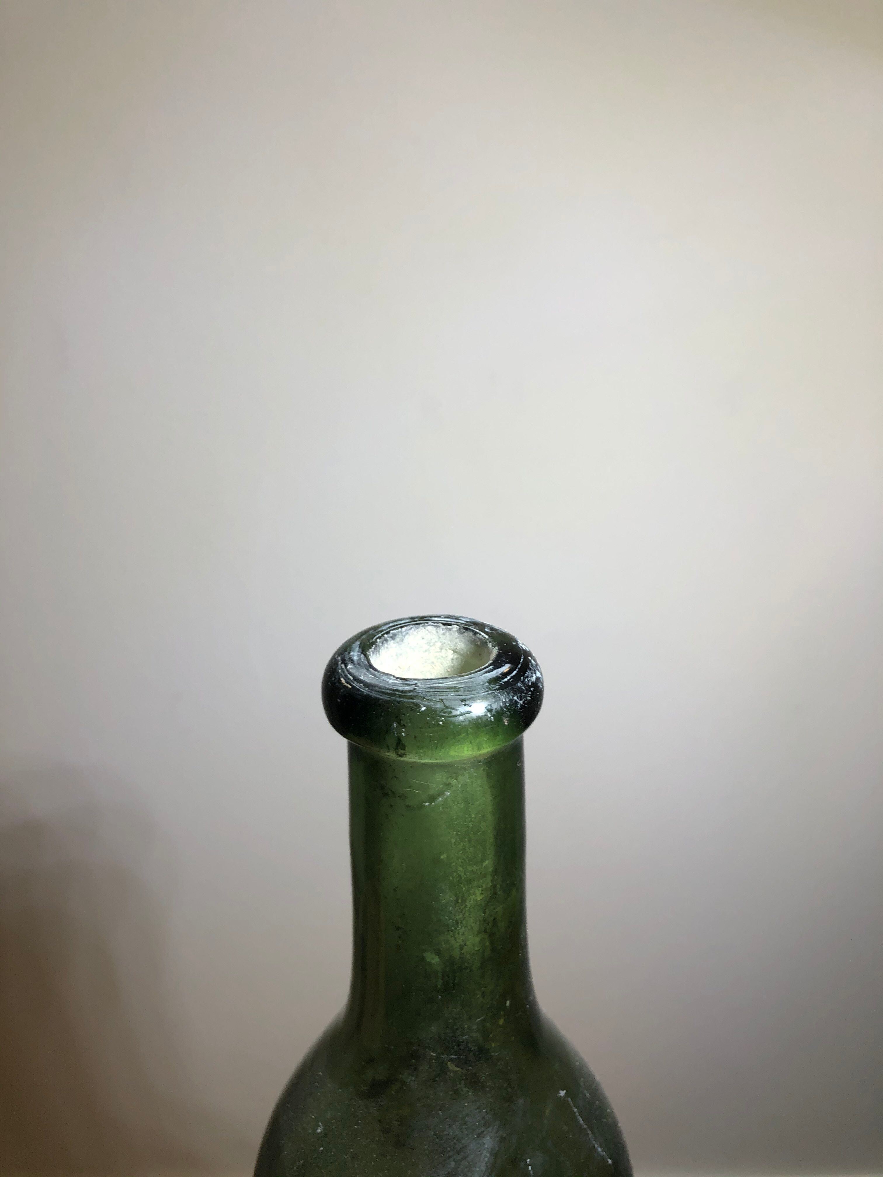 Lot of old blown glass beer bottles with marking