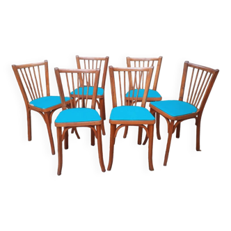 6 chaises de bistrot Baumann numéro 12 année 50