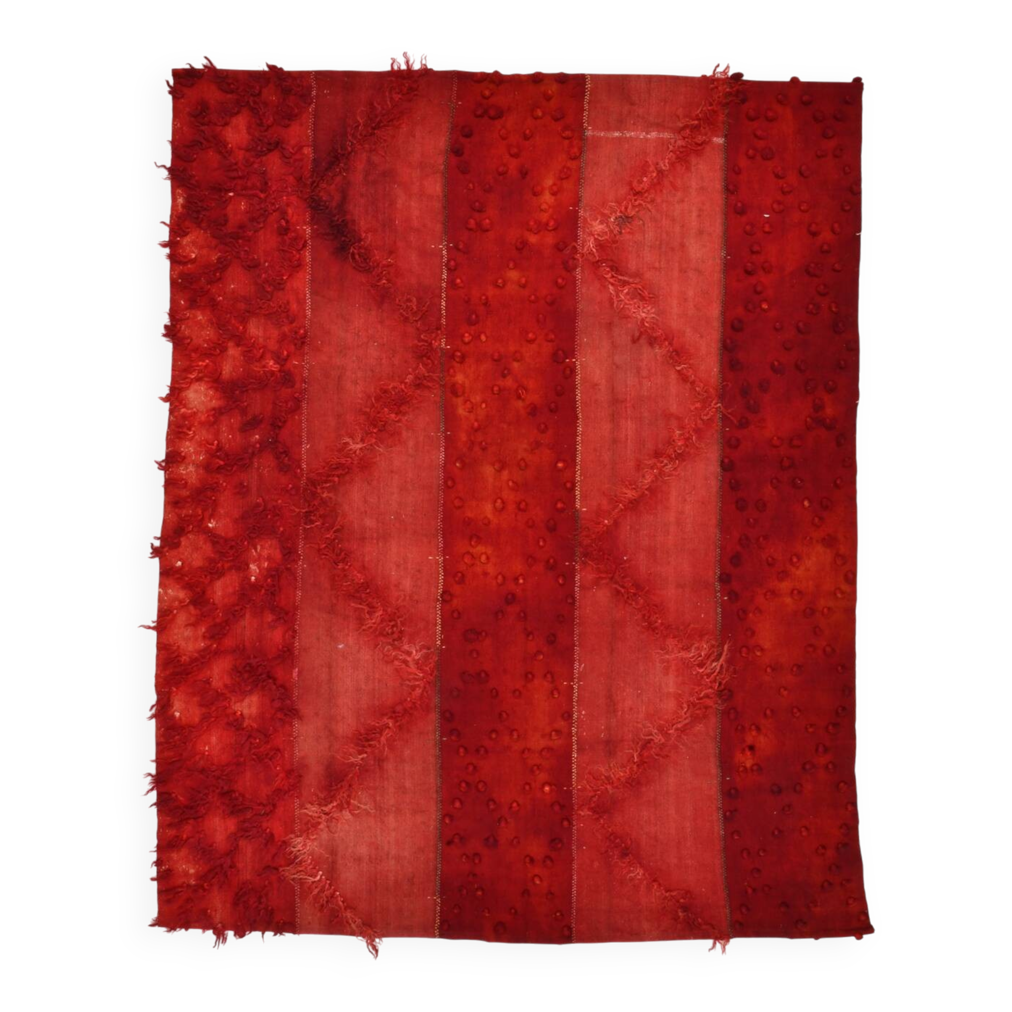 Turkish Vintage Anatolian Kilim Carpet, Shades Of Wine Red Boho Decor