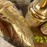 Duo of brass vases