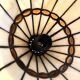 Pair of glass pendant lights in Art Nouveau Tiffany style