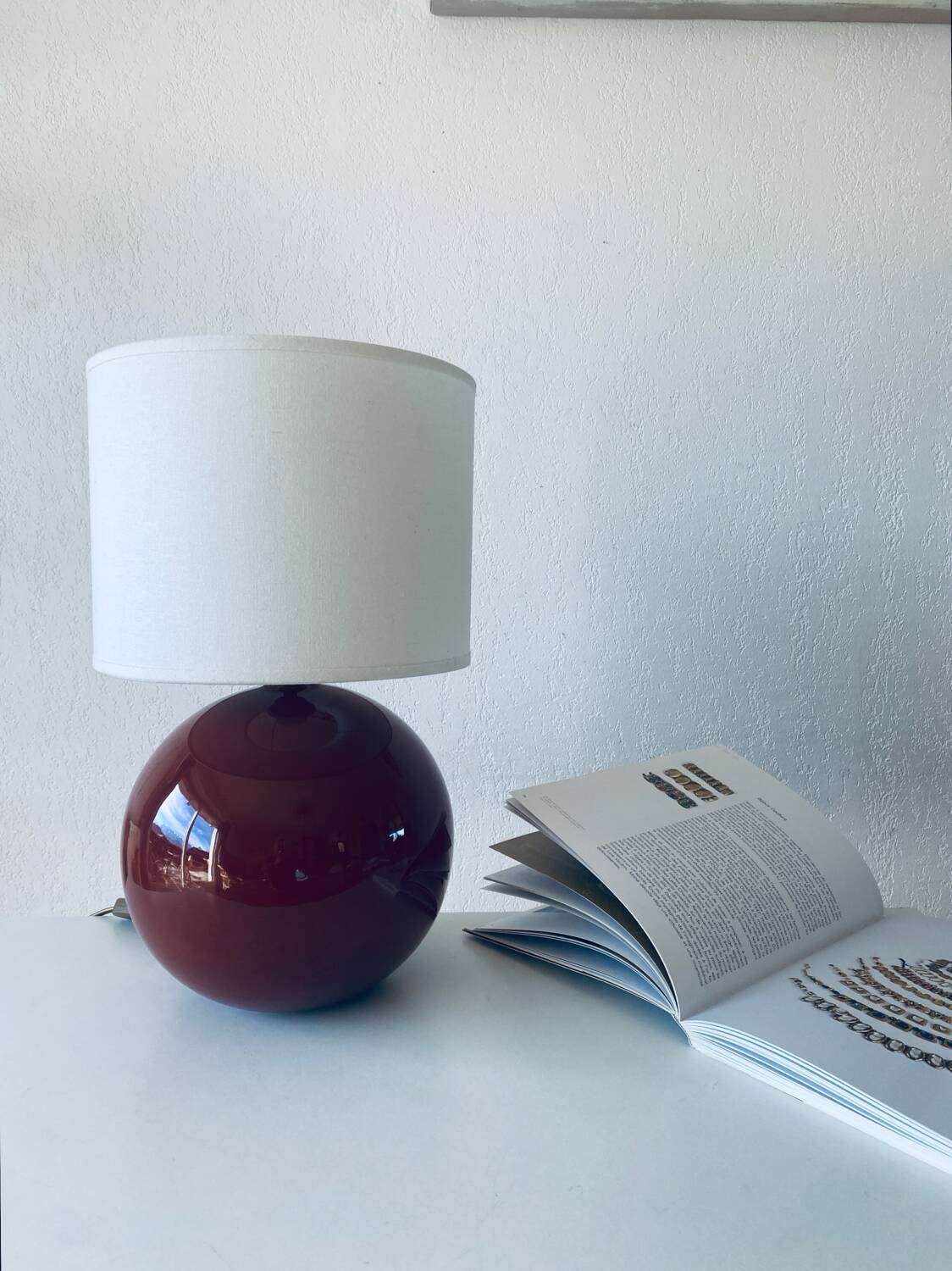 Terracotta ceramic ball lamp