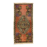 Small Vintage Turkish Rug 102x48 cm, Short Runner, Tribal, Shabby, Mini Carpet