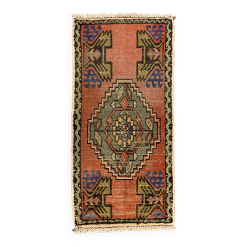 Petit tapis turc vintage 102x48 cm, Short Runner, Tribal, Shabby, Mini Tapis