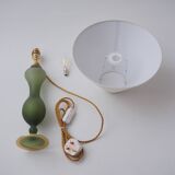 Antique table lamp in Art Nouveau glass by Baccarat and ormolu, 1890s, French.