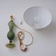 Antique table lamp in Art Nouveau glass by Baccarat and ormolu, 1890s, French.