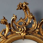 Antique gilded mirror in carved wood, Italy, 20th century
