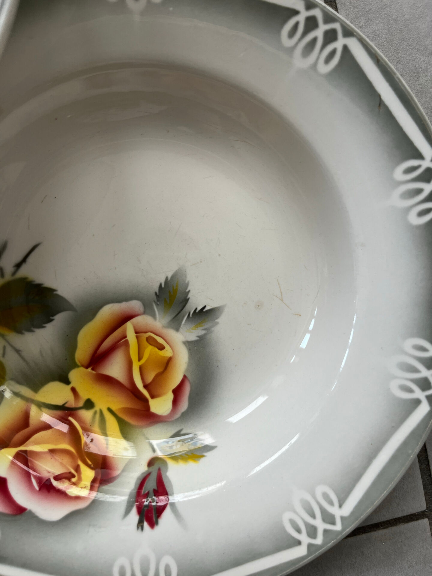 Set of 5 "Odile" plates Digoin Sarreguemines