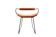 Contemporary Stool Table Height with Black Metal and Natural Tobacco Leather Backrest