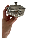 Antique silver-plated box with floral decoration