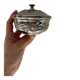 Antique silver-plated box with floral decoration