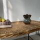 Table basse osier tressé et métal 1960