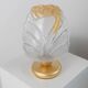 Vintage Murano glass table lamp – leaf-shaped glass with a gold metal base – Italy 1980s