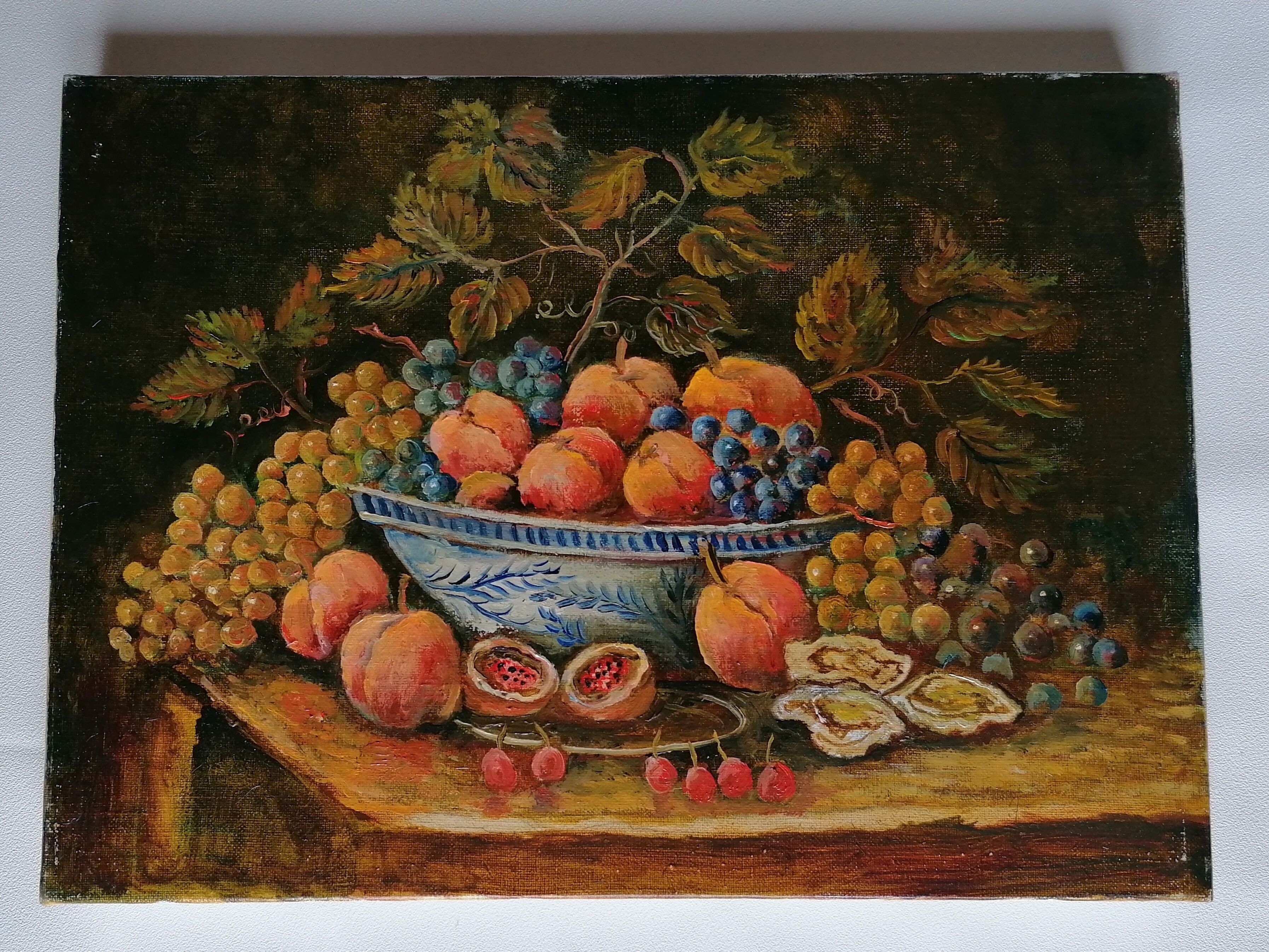 Peinture huile sur toile nature morte