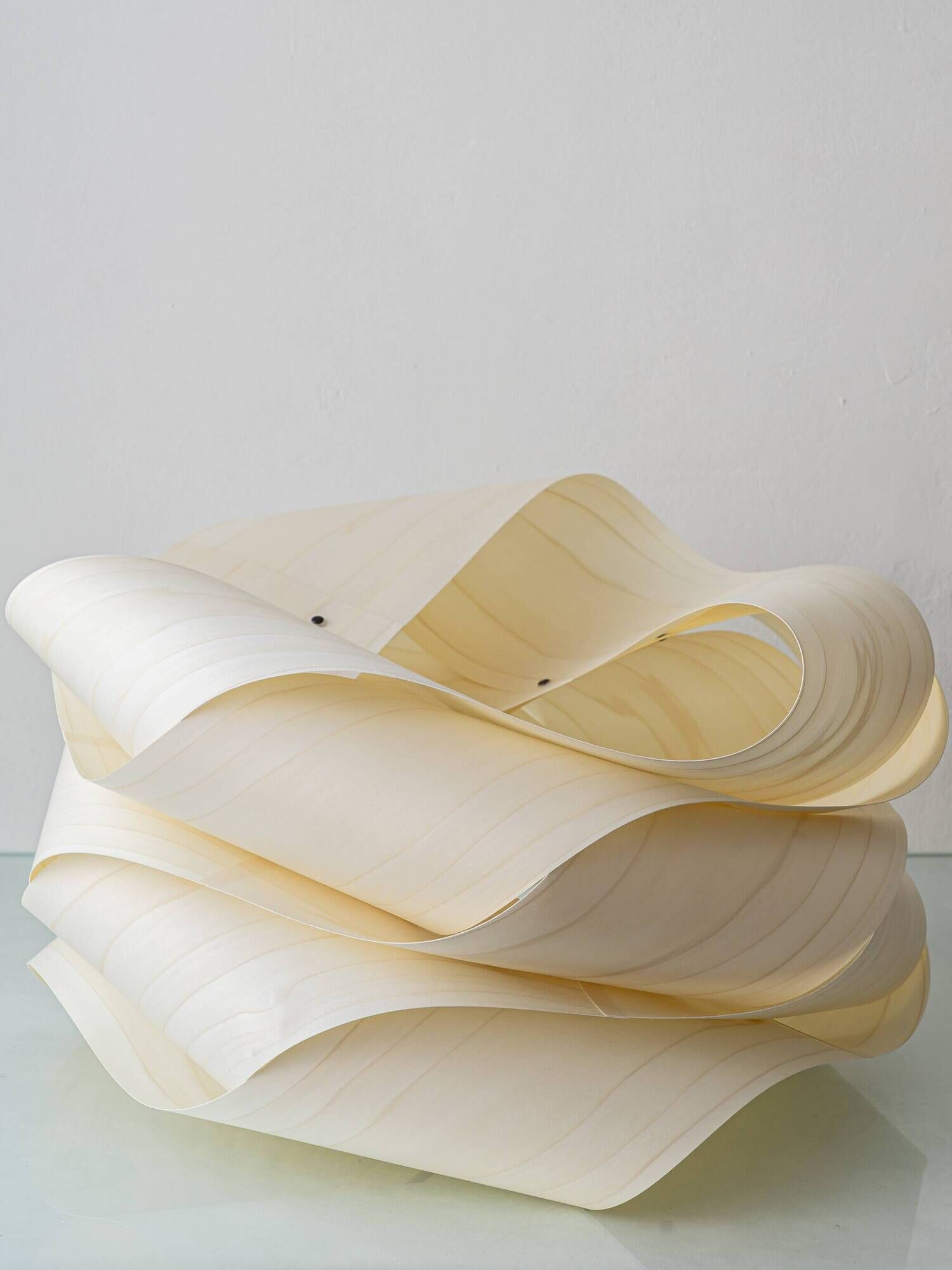 Modern Sculptural Table Lamp in Ceramic and Wood, Organic Style: "Cántaro Cloud" with Wings