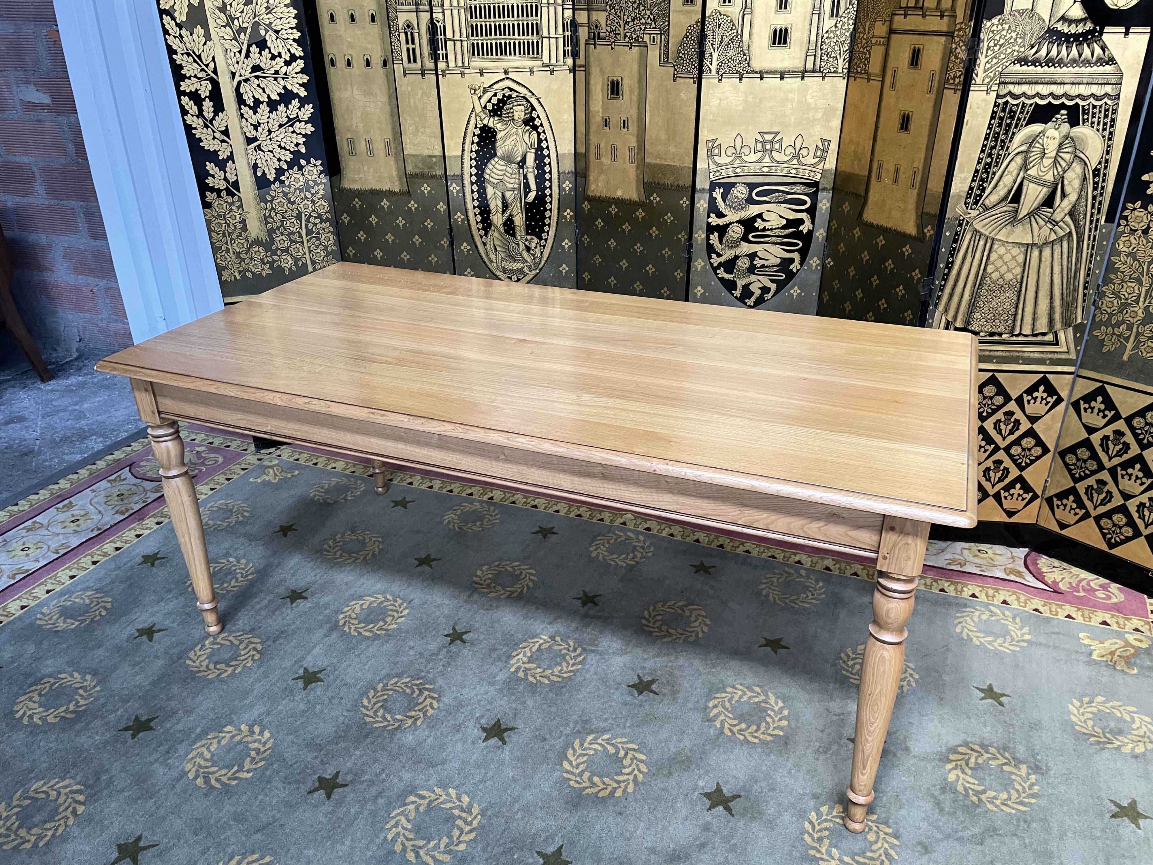 Solid oak farmhouse table Louis Philippe