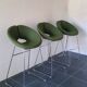 Artifort Chrome Stool and Green Fabric by Patrick Norguet