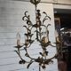 Vintage 5-light foliage chandelier in gold metal