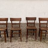 Set of 4 Parisian bistro chairs in Baumann, Fischel, Kohn, Luthera style