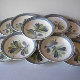Lot de 11 anciennes assiettes creuses GIEN modèle Nairobi 20 cm