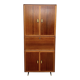 High mahogany cabinet with drop-down front — bar or secretary, custom-made, 1960s