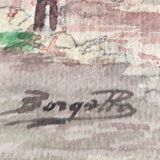 Watercolour signed Borgetto