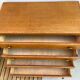Oak art deco chest of drawers, compass legs