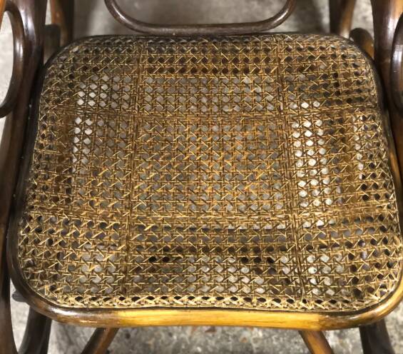 Rattan and cane rocking chair from the 1980s.