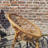 Pair of wicker armchairs