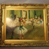 Oil on Panel "Dance Class" by Degas