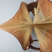 Large futuristic  wooden hanging lamp 1960s