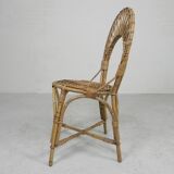Bamboo chair, dining table chair, 1950s