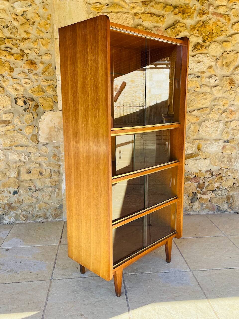 Storage unit/Library with sliding glass doors 1960s