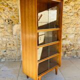 Storage unit/Library with sliding glass doors 1960s