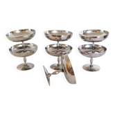 Set of 6 vintage ice cream cups on foot, in 18/10 stainless steel (ref 10)