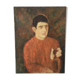 Huile sur toile portrait jeune garçon