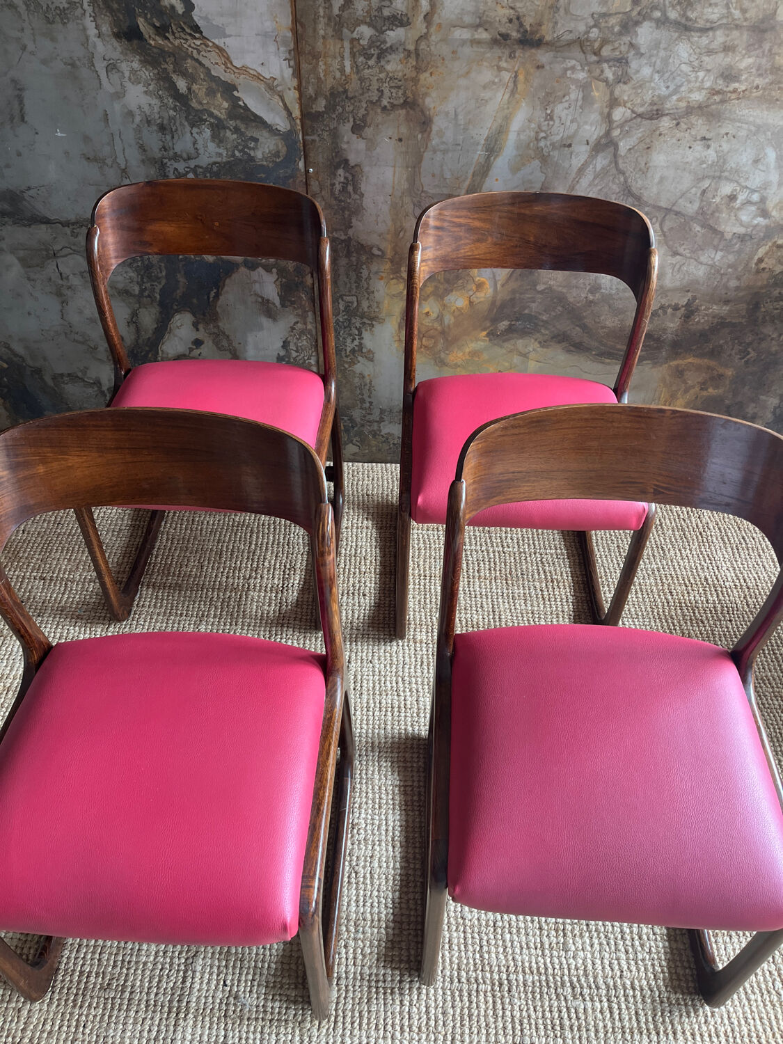 4 chaises Baumann modèle traîneau