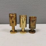 3 beautiful Danish designed candle holders in solid brass.